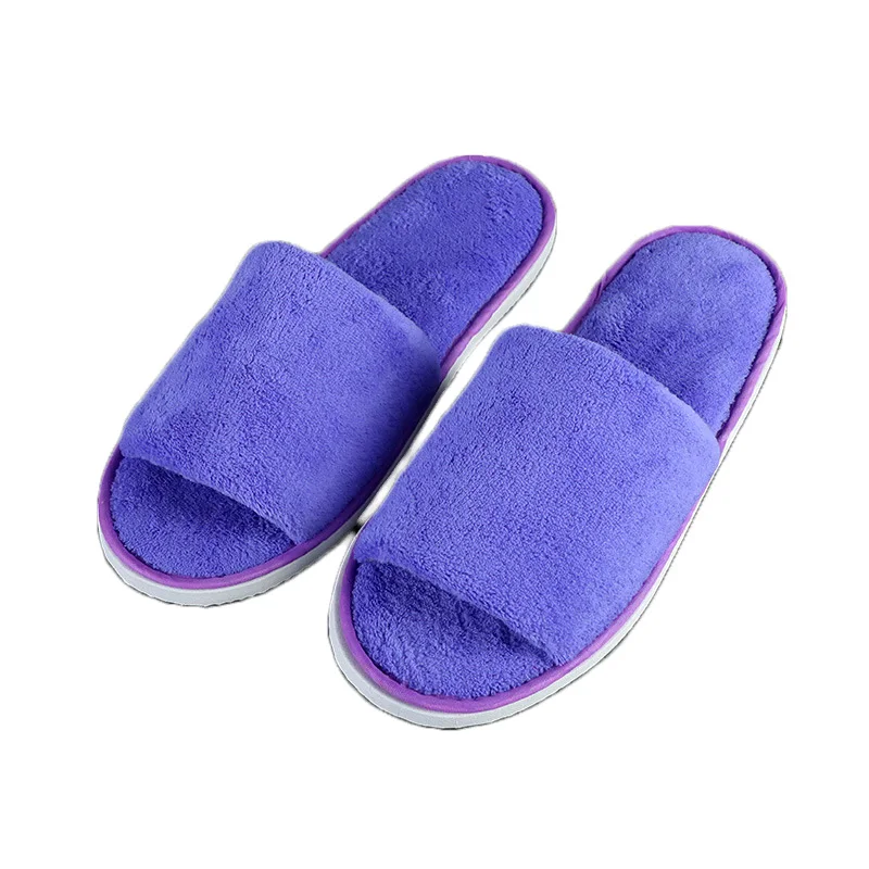 Breathable Half Pack Slippers Winter Coral Fleece Slippers Hotel Home Guest Indoor Shoes Non-slip Disposable Warm Slippers