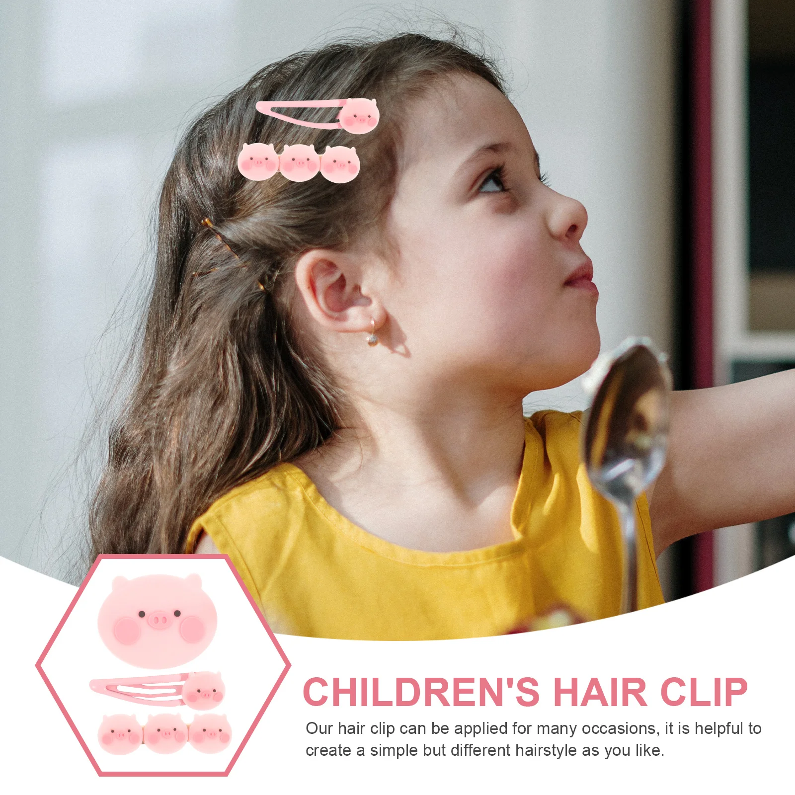 

9pcs Small Pig Hairpins Cute Cartoon Pig Hairpin For Girls Decorative Hair Clips Birthday Wedding Party Prom Accessory