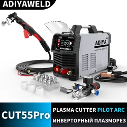 ADIYAWELD Plasma Cutter Pilot Arc 55Amps Screen Display Single Phase Voltage 220V Digital Plasma Cutting Machine