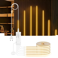 Embeddable Linear Neon COB Strip Light Self-Adhesive LED Tape Home TV Wall Wood Grain Grille Curtain Wall Embedded Ceiling Decor