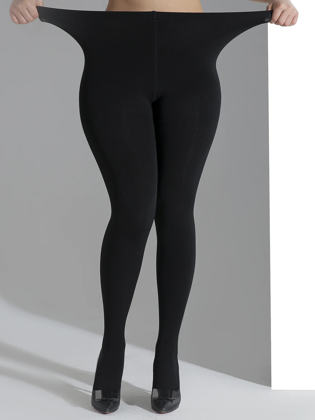 Ein Paar Damen-Fleece-Strumpfhosen in Übergröße, Warme Wollstrumpfhosen – Detail 6