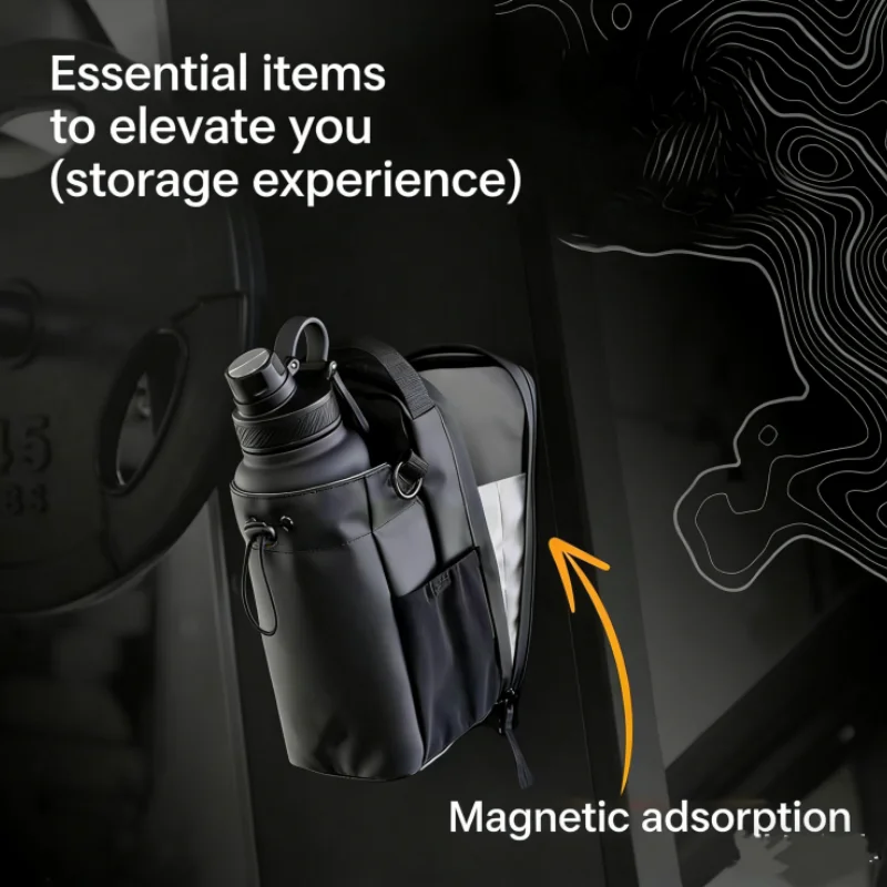 Magnetic Gym Bag Large Capacity Magnetic Carrier Bag With Phone Pocket Portable Gym Water Bottle Pouch Gym Accessories Sport Bag