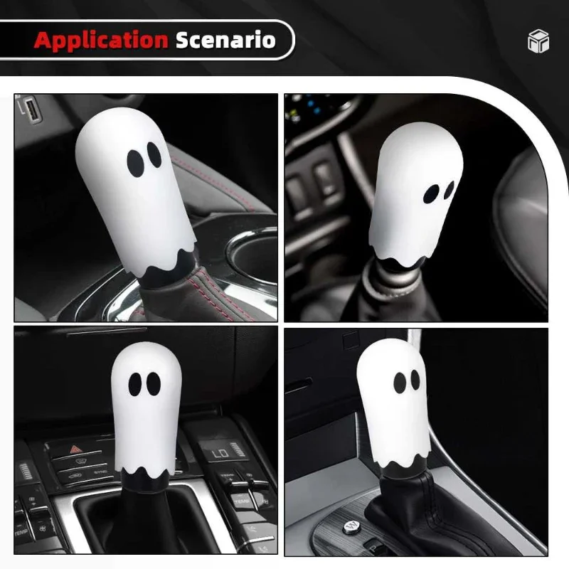 JDM Halloween Ghost Emoji Car Interior Shift Upgrade Accessories Car Modification Tools Car Refit Accessory