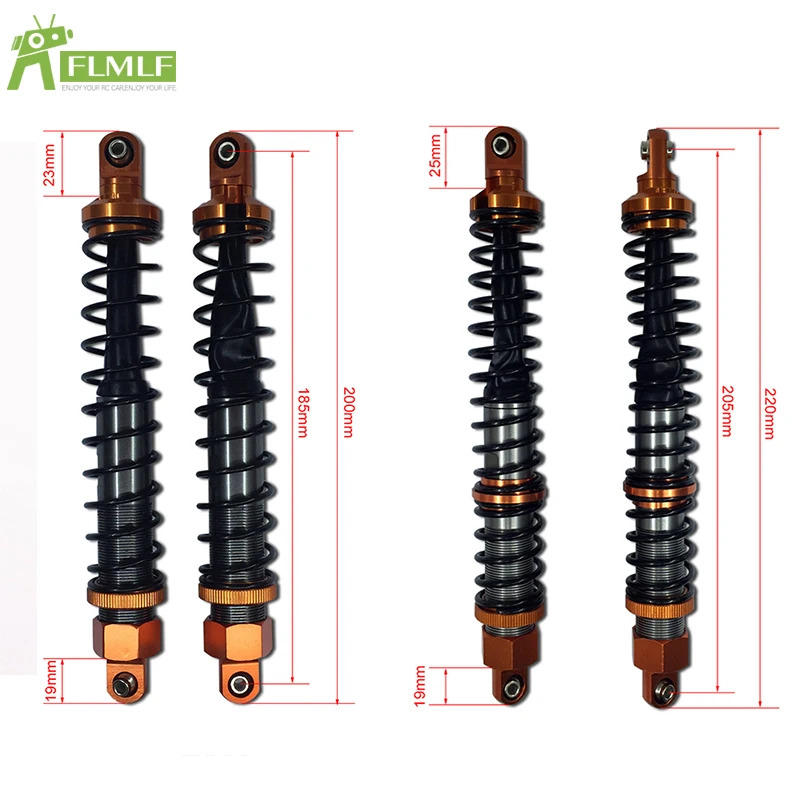 Alloy CNC 6MM Front Rear Shock Absorber Set Fit for 1/5 HPI ROFUN BAHA ROVAN KM BAJA 5B 5T 5SC Rc Car Toys Games Parts