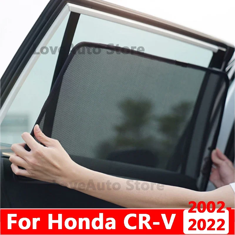 For Honda CR-V CRV 2002-2022 Car Magnet  Front Rear UV Protection Curtain Sun Visor Mesh Shield Side Window Accessories