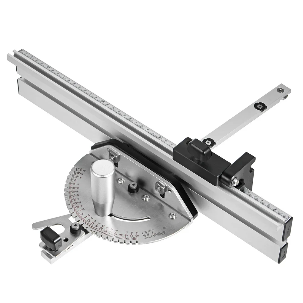 

For Woodworking 450mm Miter Gauge Aluminium Profile Fence With Track Stop Table Saw Router Miter Gauge Saw Assembly Ruler