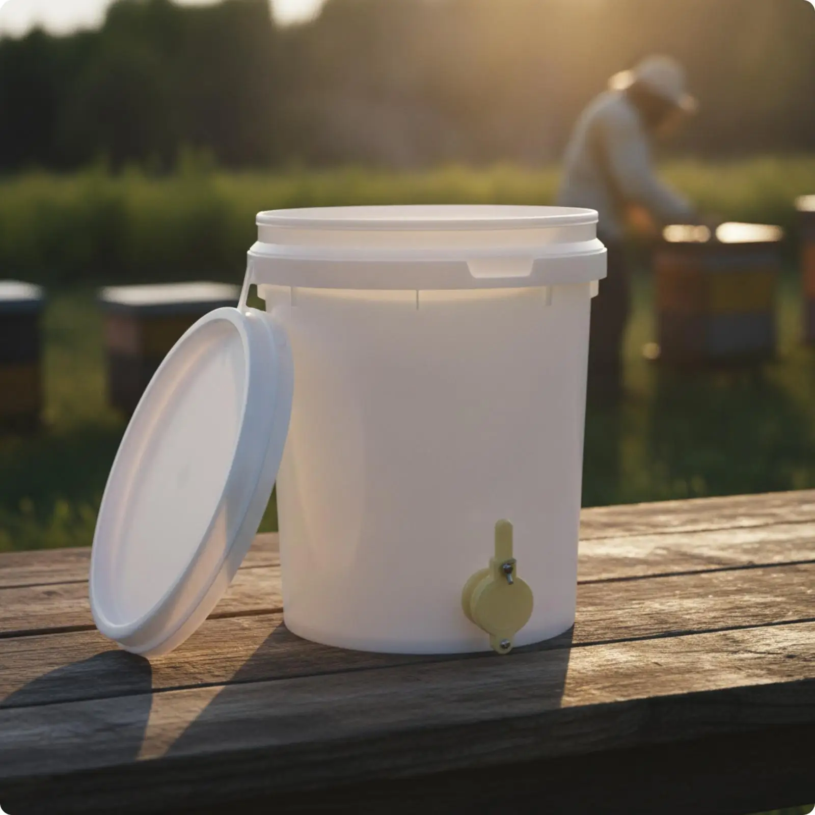 Beekeeping Honey Storage Bucket 5 Gallon Plastic Pail with Spigot for Easy Controlled Pouring