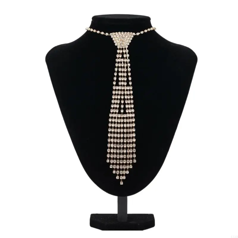 LXAD Модное ожерелье в галстуке инкрустированная хрусталь