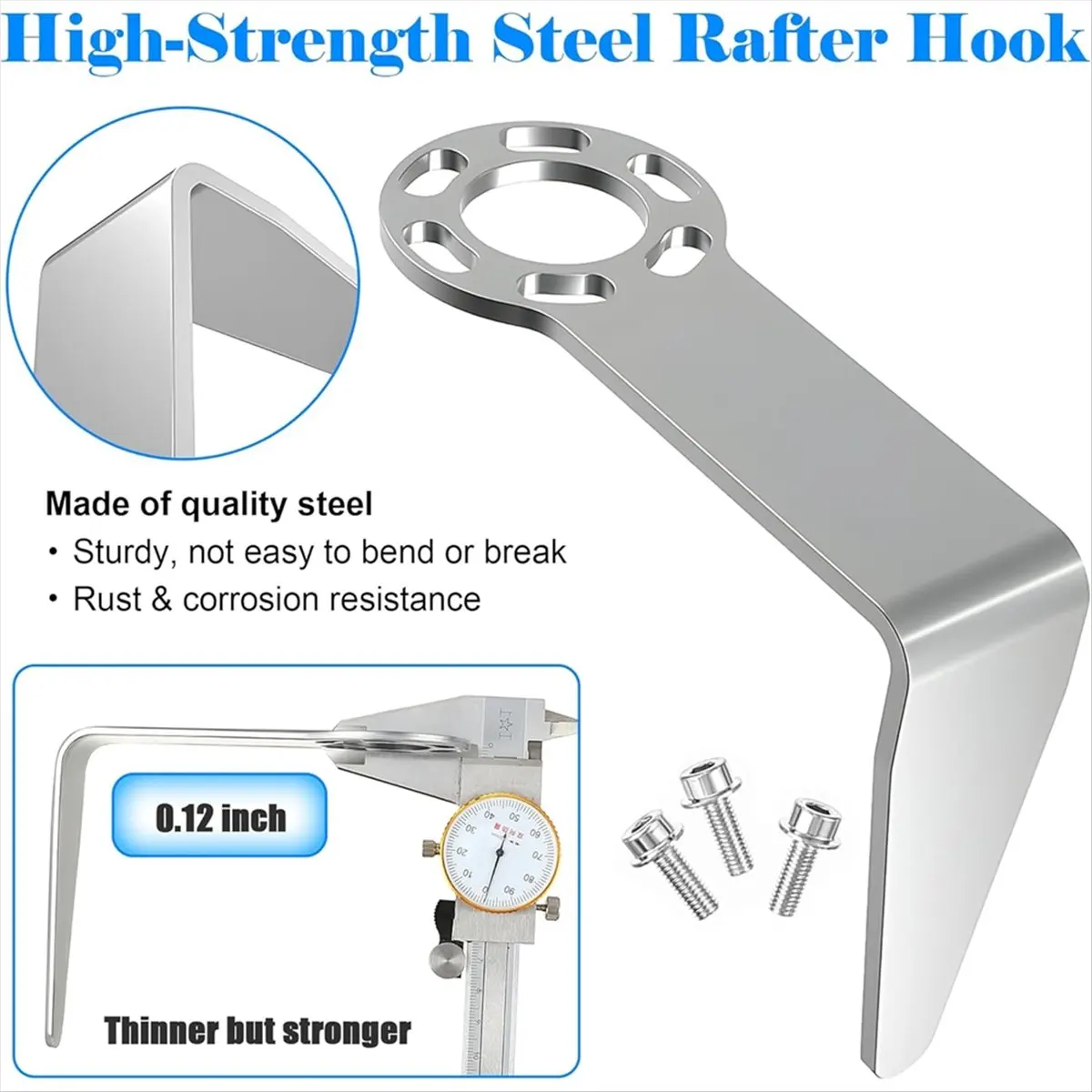 2 Set 889661M Steel L Shaped Rafter Hook Replacement with Bolt,Pneumatic Tool Rafter Hook for Nails NR83A5,NV83A