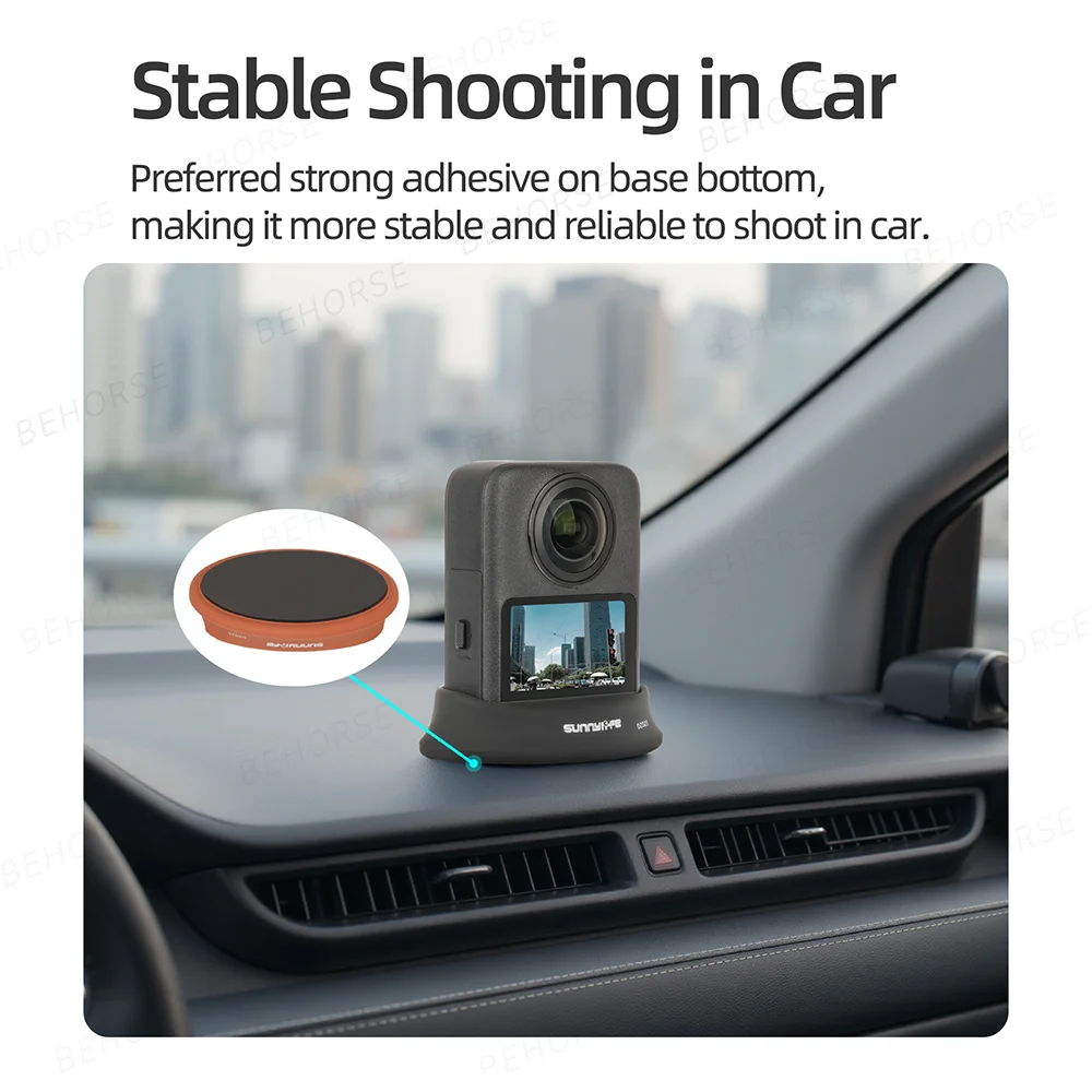 قاعدة من السيليكون لـ DJI OSMO 360 دعامة تثبيت على السيارة حامل سطح المكتب قاعدة ثابتة مضادة للانزلاق لملحقات الكاميرا الرياضية DJI Osmo 360