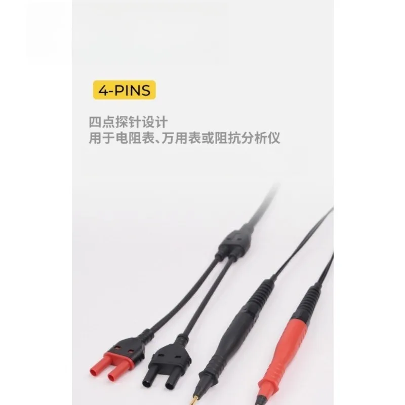 ETA4564 4-Wire Coaxial Test Probe Kit for Resistance Meter Multimeter Impedance Analyzer Measuring Instrument Accessory