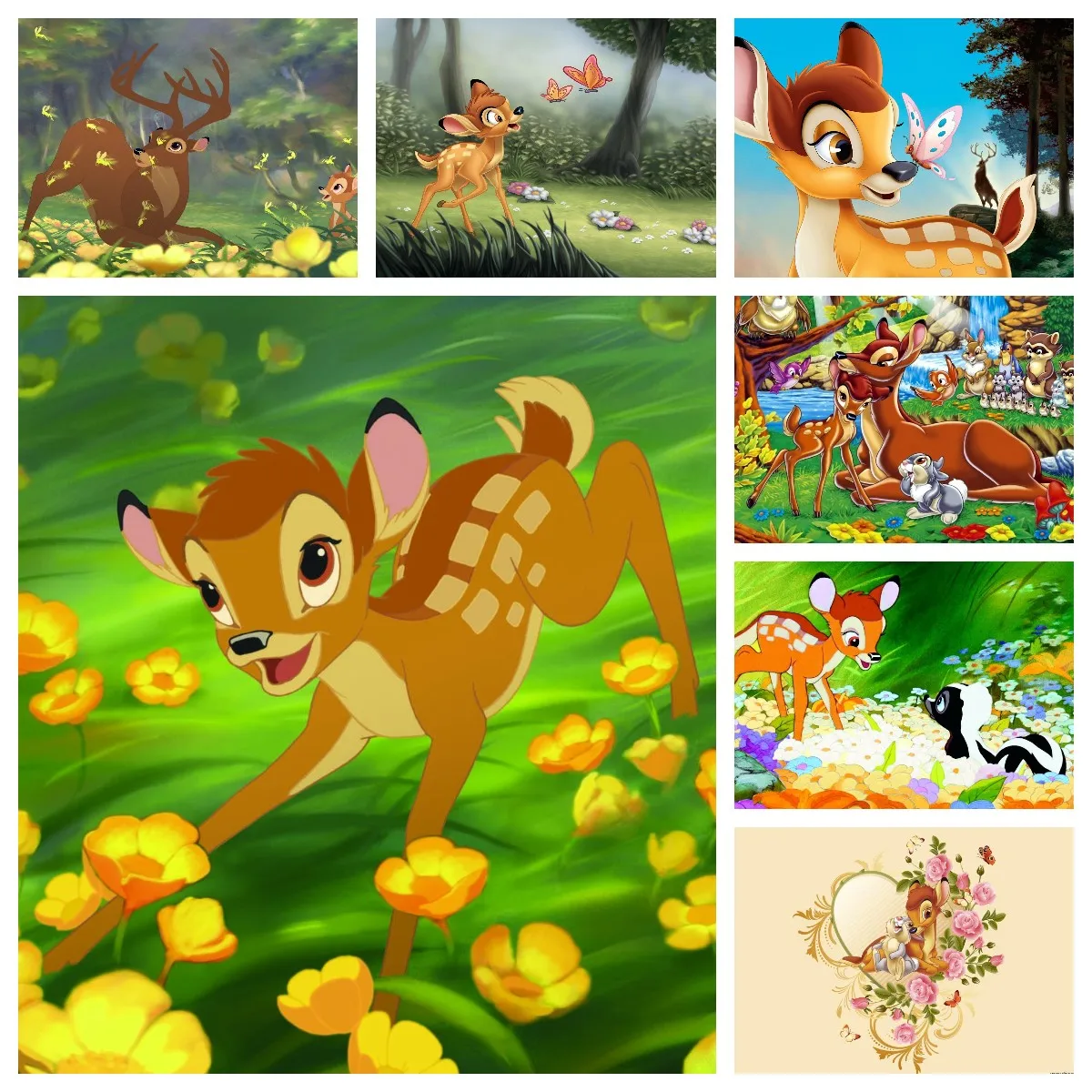 5D DIY Diamond Painting Kit Disney Cartoon Animal Fawn Bambi Rabbit Cross Stitch Embroidery Full Round Square Drill Home Decor