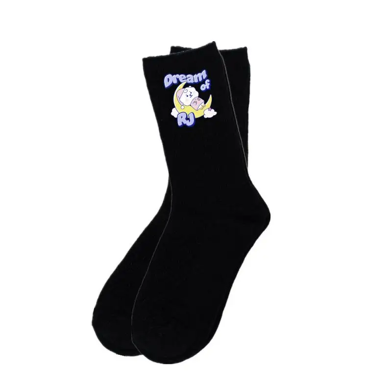 3 Pairs Anime Cartoon Bt21 Cooky Chimmy Tata Cotton Socks Autumn Winter New Women's Printed Stockings Socks Warm Woolen Socks