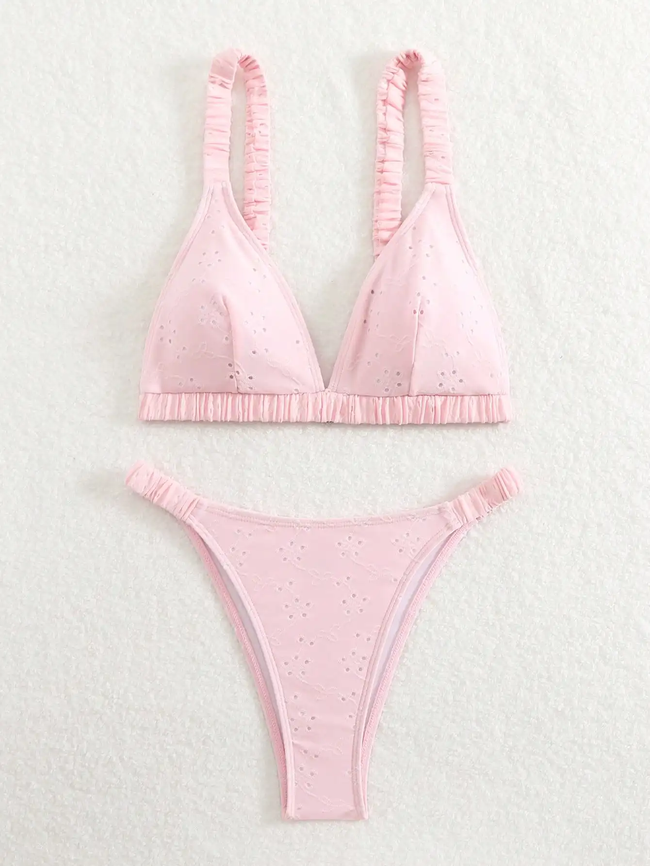 طقم بيكيني مثير بلون سادة على الموضة للشاطئ الصيفي، نمط جميل، نمط داخلي، مناسب للعطلات والمهرجانات