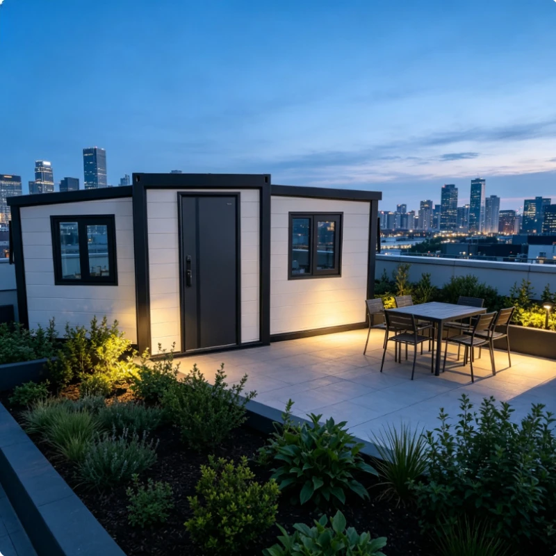 20ft Prefabricated Expandable Container House 2 Bedroom Luxury Double-wing Folding House Modern Light Steel Frame Modular Home