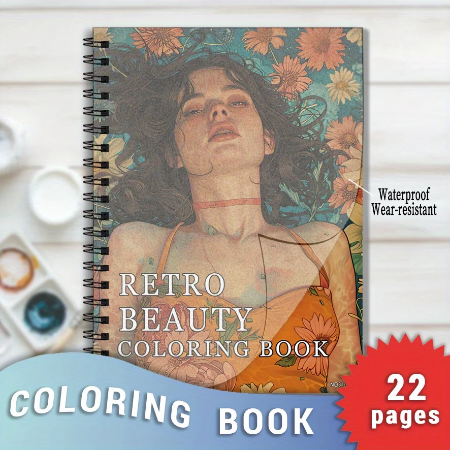Adult Vintage Coloring Book-8.3 x 11.2 inches, 22 pages. Great for relaxing and a great holiday gift or back-to-school surpris