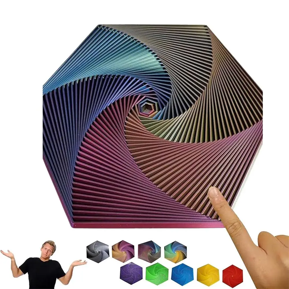 PLA Grappig Anti-stress Fractal Fidget Zeshoek Spelen Zintuiglijk Speelgoed Zeshoek Zeshoek Spiraal Draagbare PLA Kubus Fidget Speelgoed