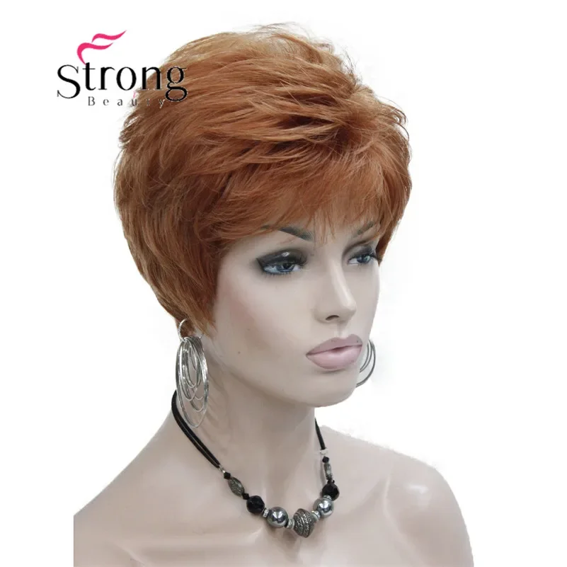 StrongBeauty Very Short Orange Brown Blonde High Heat Resistant Full Synthetic Wig COLOUR CHOICES