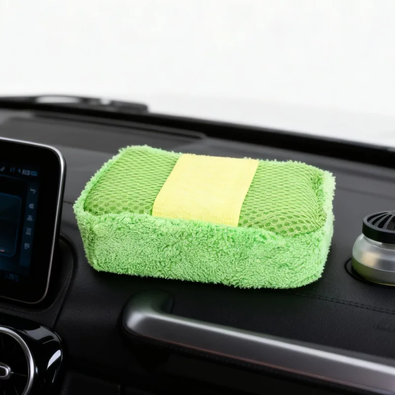1-2 قطعة غسيل السيارات ستوكات إسفنجة غسيل الرعاية تنظيف فرشاة منصات غسل منشفة قفازات السيارات اكسسوارات التصميم أداة