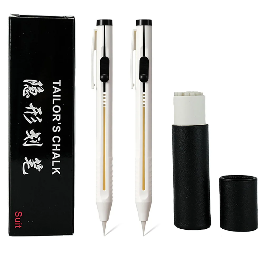 2Pen With 20 Refills Tailors Chalk Pencil Patchwork Disappearing Fabric Marker Pens for DIY Craft Sewing Marking Chalk Sewing Ac