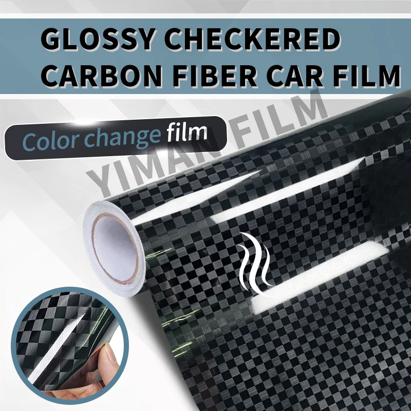 

High Gloss 9D Plaid Pattern Forged Carbon Fiber Bon Film Car Wrap Vinyl Film Covering Automotive Sticker for Car Tuning Stickers