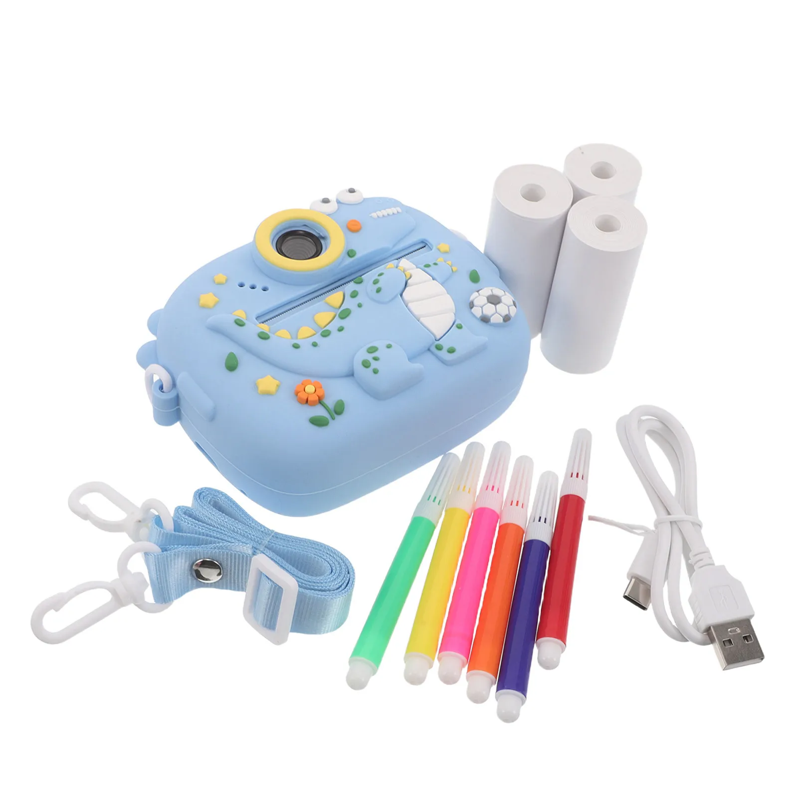 كاميرا رقمية كرتونية طباعة فورية للأطفال جهاز طباعة الصور الملونة محمول للأطفال المراهقين حفلات الحرف اليدوية #6