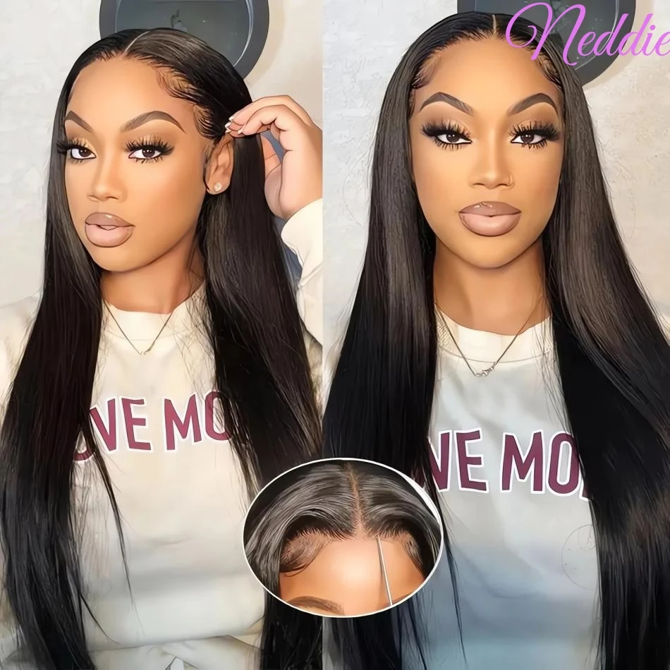 Human Hair 100% Lace Frontal Wig 5x5 Straight Wigs For Women Glueless 30 40 Inch Brazilian Cheap things Wigs Ready To Wear Full