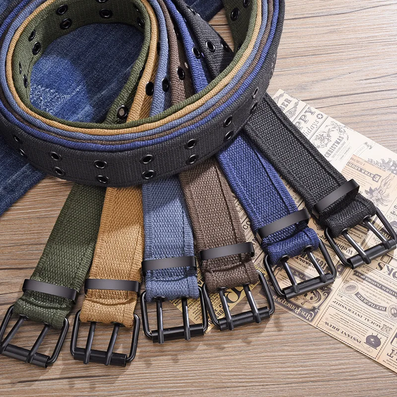 Canvas Belt For Men Luxury Metal Pin Buckle Army Tactical Nylon Braid Belts For Women Jeans High Quality Military Strap Male
