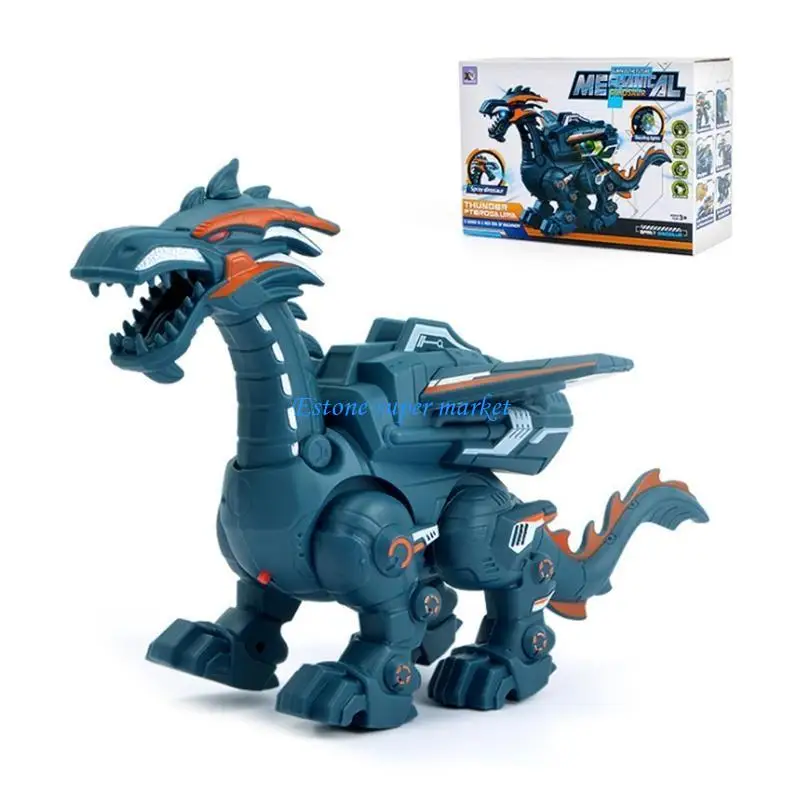 090B Mechanical Dragon Cartoon Electronic Walking Animal Toy with Light Sound