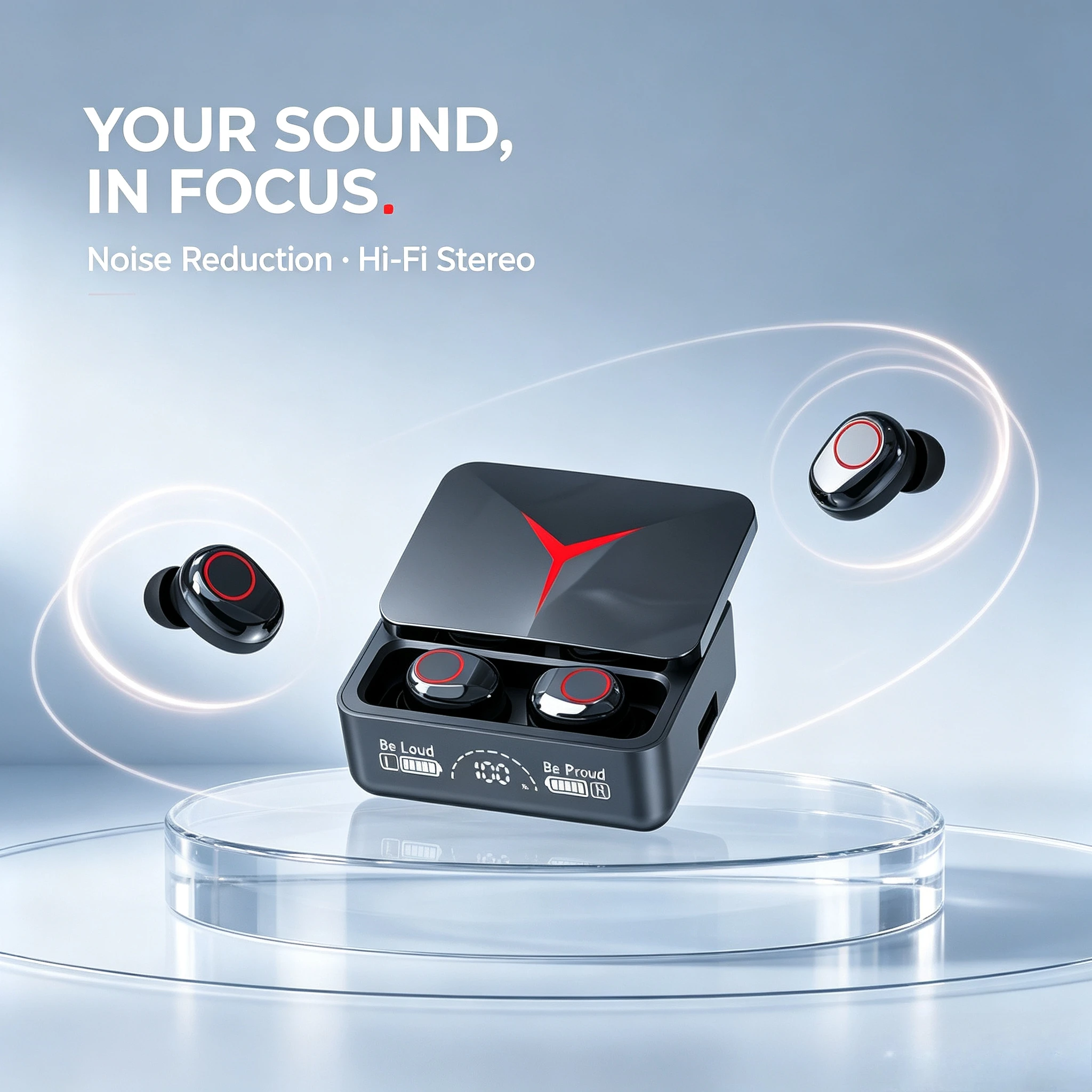 TWS Wireless Bluetooth Earphone Headphones Outdoor Sports Headset 5.3 With Charging Bin Display Touch Control Earbud for Muisc