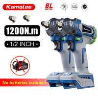 Kamolee 1200N.m High Torque Brushless Electric Impact Wrench 1/2 Inch 18V-21V Battery Cordless Wrench Handheld Power Tool Set