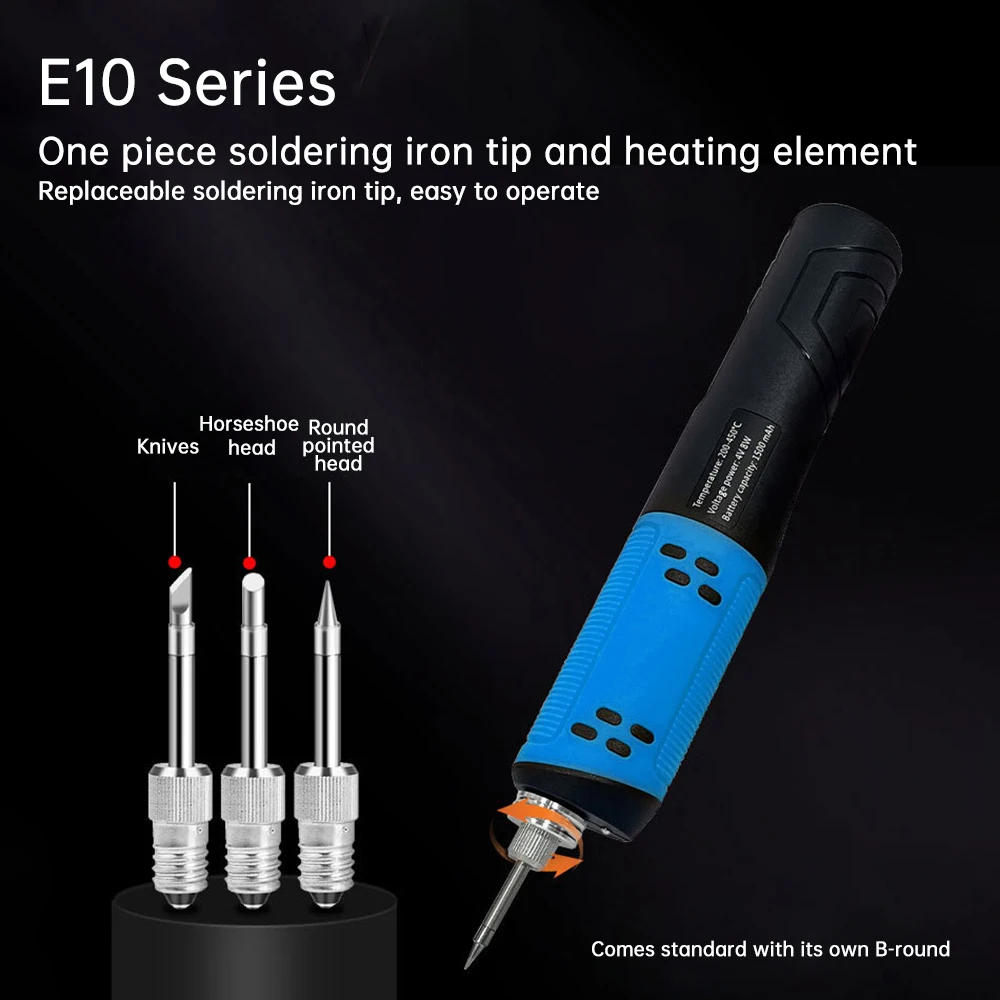 USB Cordless Soldering Iron Home Small Portable Fast Heat LED Digital Display TYPE-C Soldering Pen 1500mah Li-ion Battery