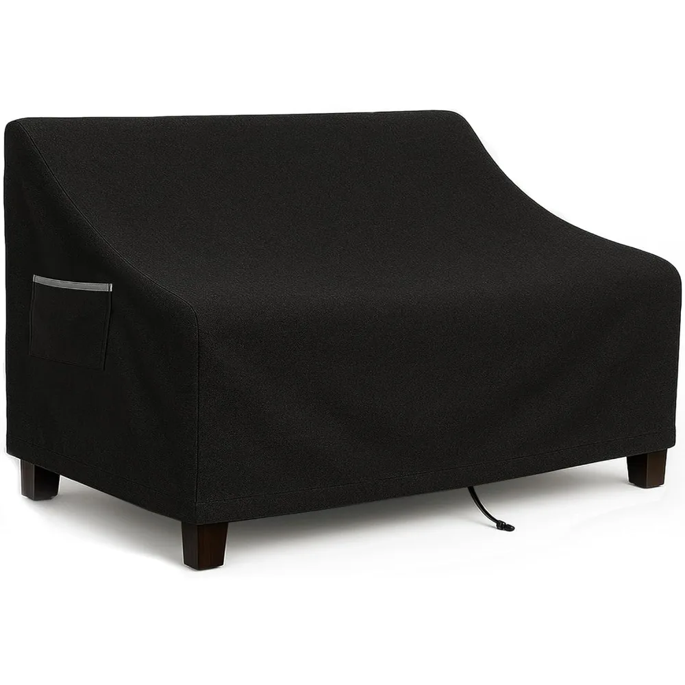 

Outdoor Sofa Cover, Waterproof Patio Furniture Cover 78.7W x 38.2D x 35H inches Heavy Duty 600D Oxford Fabric Black