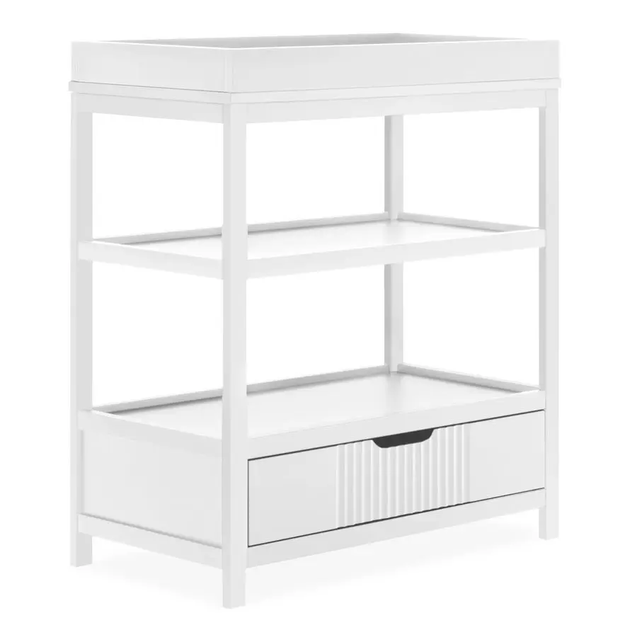 On Me Ivy Baby Changing Table Compact Modern Changing Station with Spacious Drawer amp 2 Open Shelves, New Zealand Pinewood, Eas