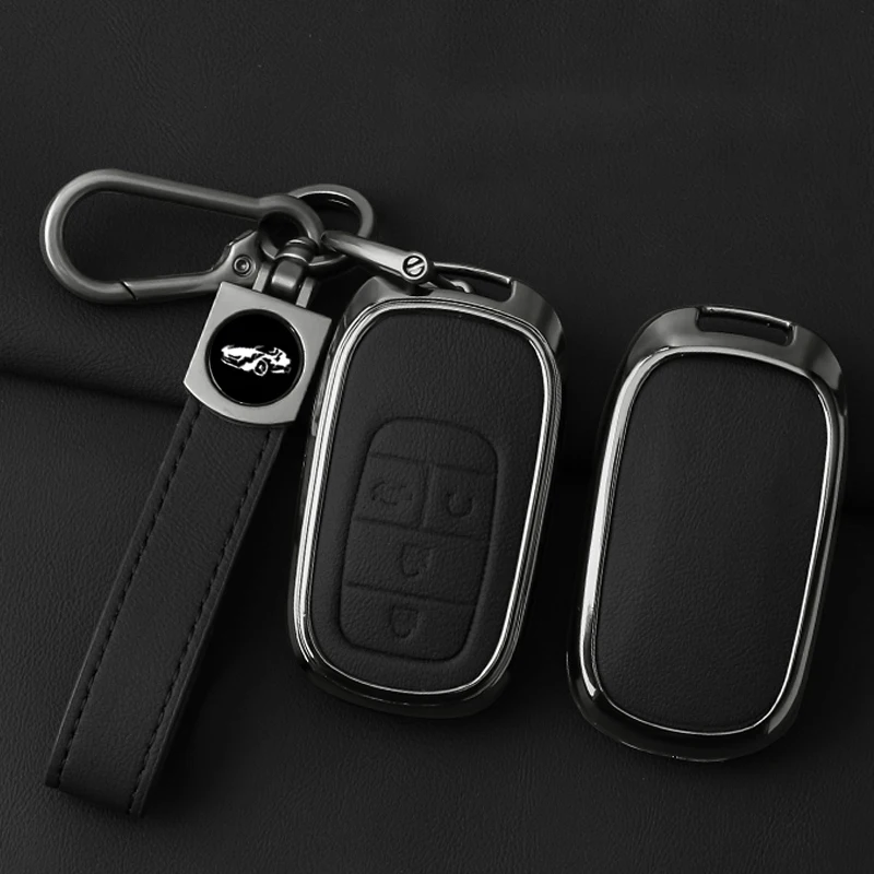 

Zinc Alloy Leather Car Key Case Cover For Honda Civic 11th Gen Remote Key Shell Keychain Protection Interior Accessories