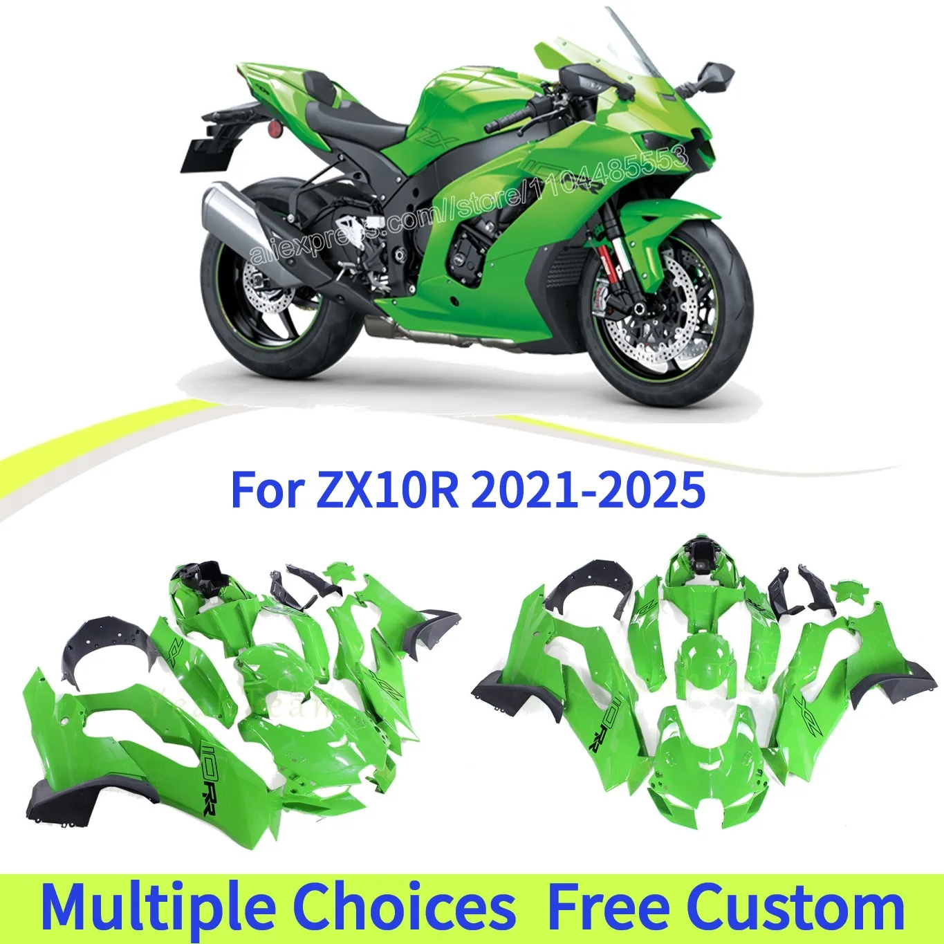 

New ABS Premium Fairing Kit ZX-10R 2021 2022 2023 2024 2025 Motorcycle Full Fairings for KAWASAKI ZX10R ZX 10R Green Shell