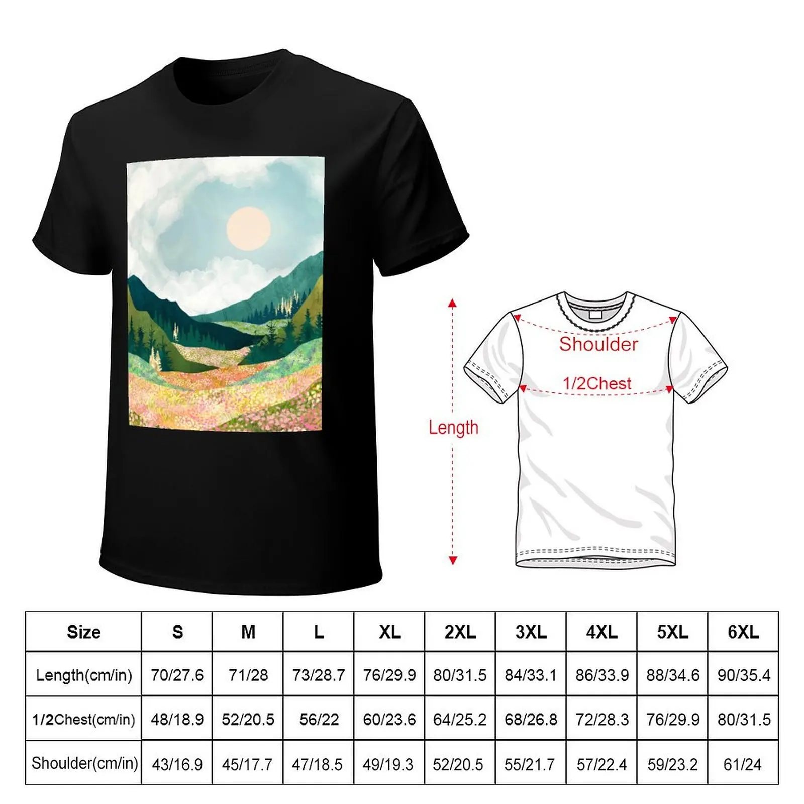 Spring Flower Vista T-Shirt Standard Fit Solid Tee Shirt