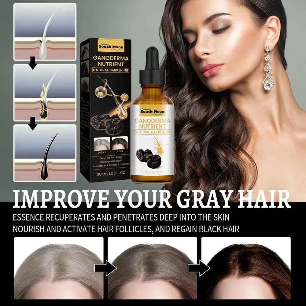 

Gray White Hair Treatment Serum Liquid White To Black Natural Color Repair Nourish Products Anti Loss Hair Care for Men Women