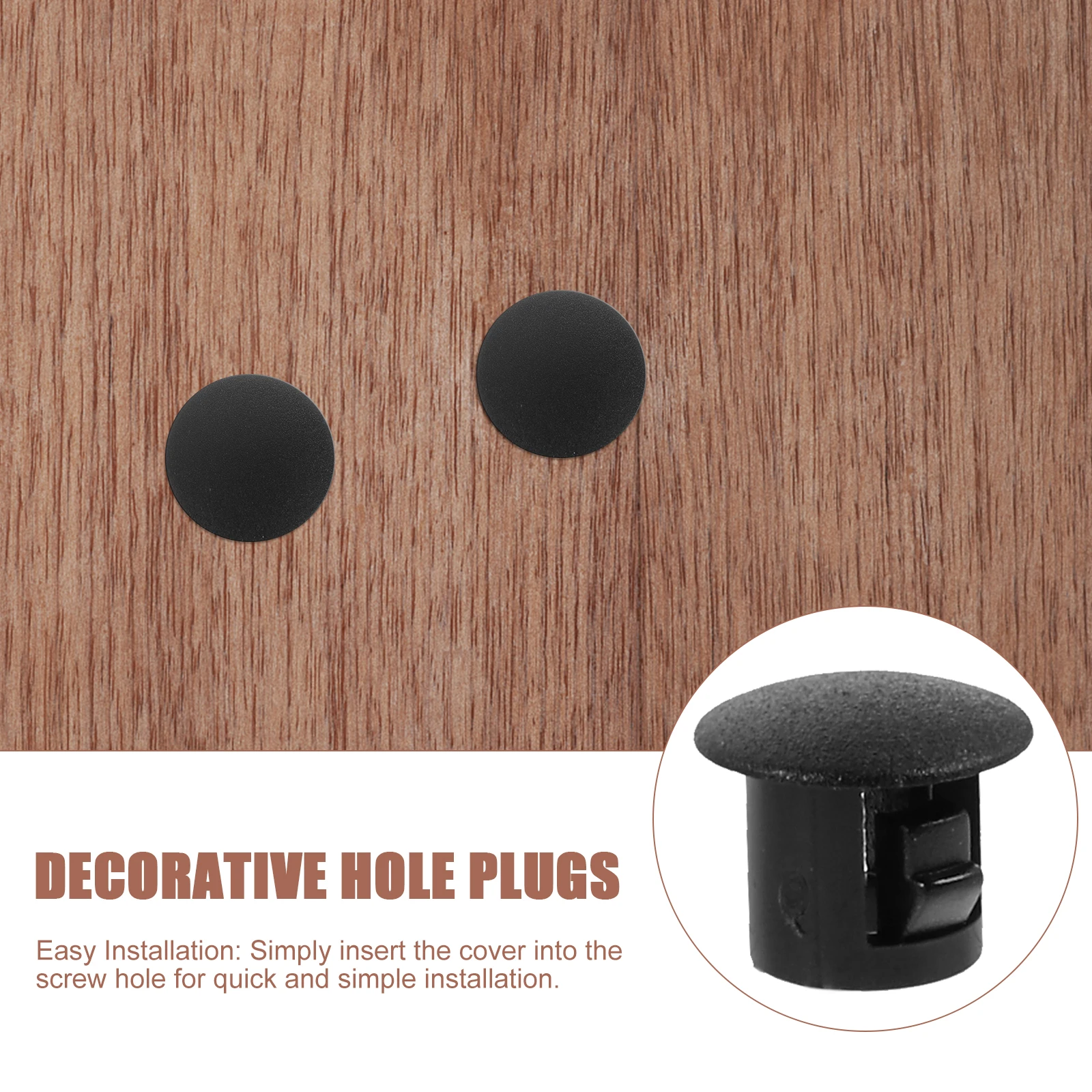 

Drill Hole Cover Caps Circular Plastic Plug Cabinet Furniture Inserts Plugs for Round Screw Holes