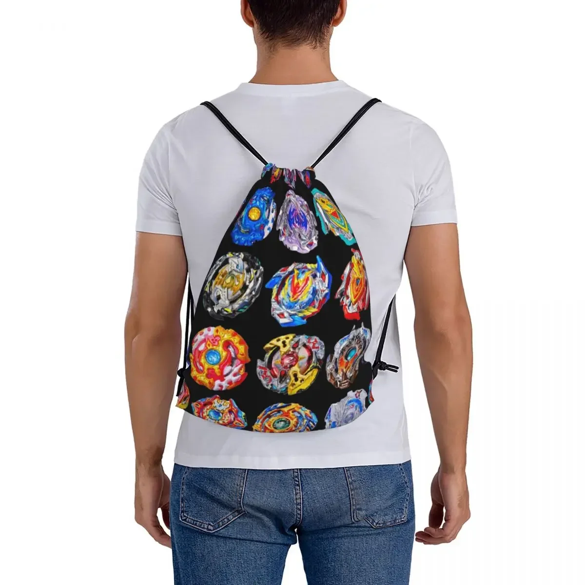 Beyblade Burst mochila portátil multifunción con cordón, bolsa deportiva de bolsillo, bolsa de libros para estudiantes de viaje