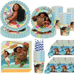 Fournitures de décorations de fête d'anniversaire Disney Moana, ballons de fête Moana, tasse et assiette de poulet britware, jouets de fête préChristophe