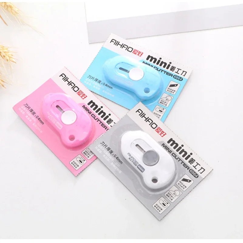 Portable Utility Knife Mini Paper Cutter Cutting Paper Razor Blade Office Stationery Cutting Supplies Random Color