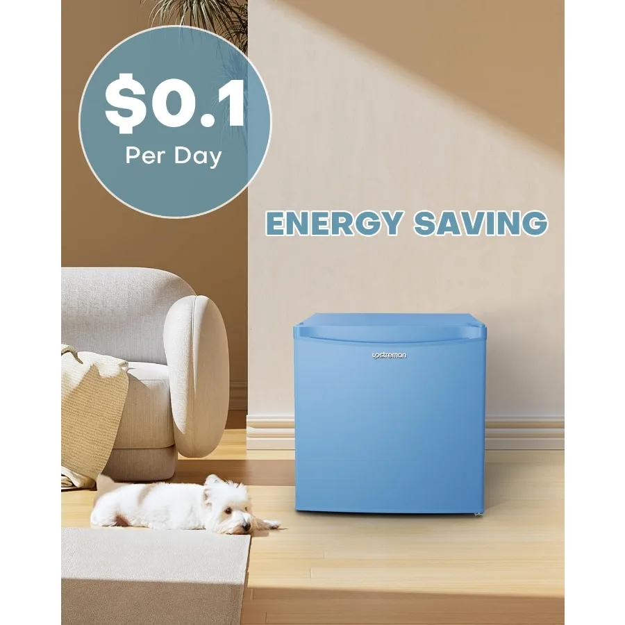 ثلاجة صغيرة 1.7 قدم مكعب مع فريزر للمكتب وغرفة النوم: ثلاجة مدمجة بباب واحد مع ترموستات قابل للتعديل Ene #6