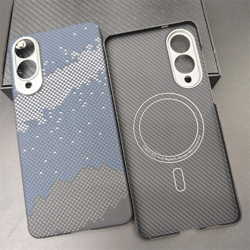 Magnetique En Fiber De Carbone Pour Galaxy S25 Edge MagSafe، Housse En Fiber D'aramide، Étuis De TELEphone محمول فائق الدقة #2