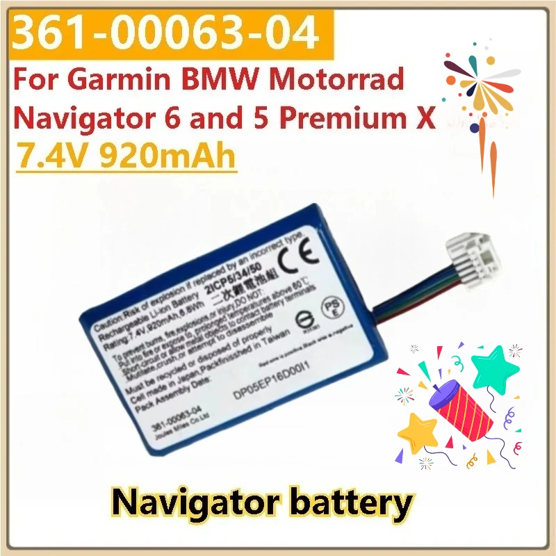 

Совершенно новая аккумуляторная батарея 7,4 В, 920 мАч 361-00063-04 361-00063-00 для Garmin BMW Motorrad Navigator 6 и 5 Premium X
