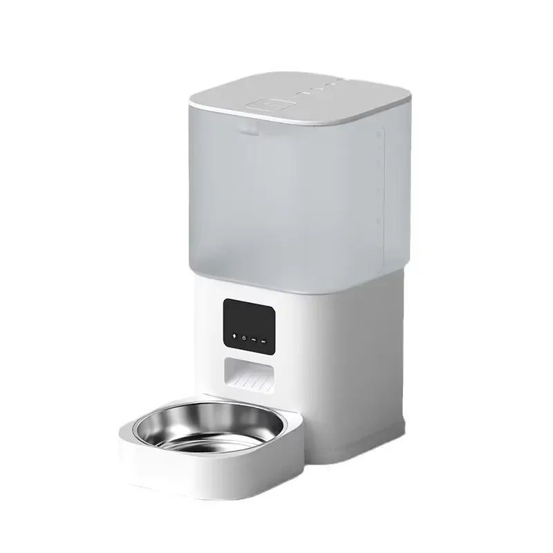 Smart Automatic Pet Feeder Stainless Steel Bowl Battery Powered Modern Design for Cats and Dogs New Arrival High Quality Food