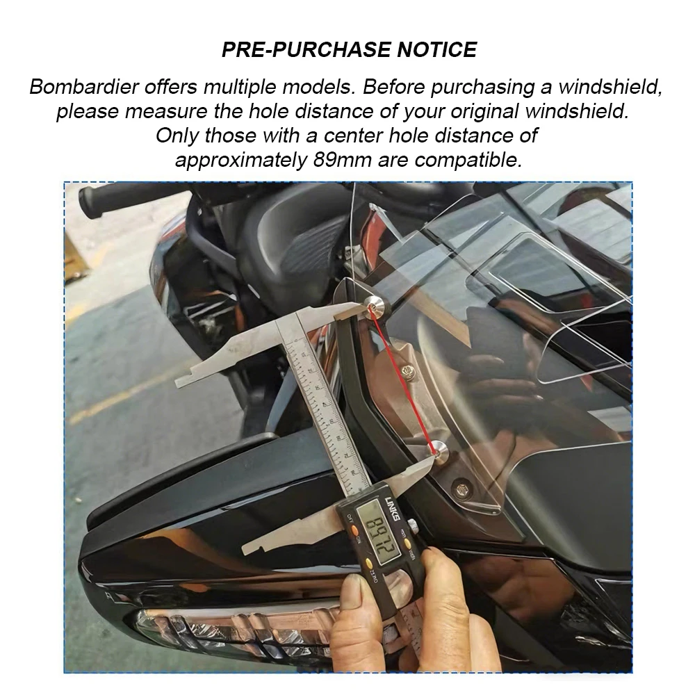 Upgrade Touring Windshield For Can-Am Spyder F3 UV-Resistant Windscreen Reduce Fatigue for Long Highway Rides Durable