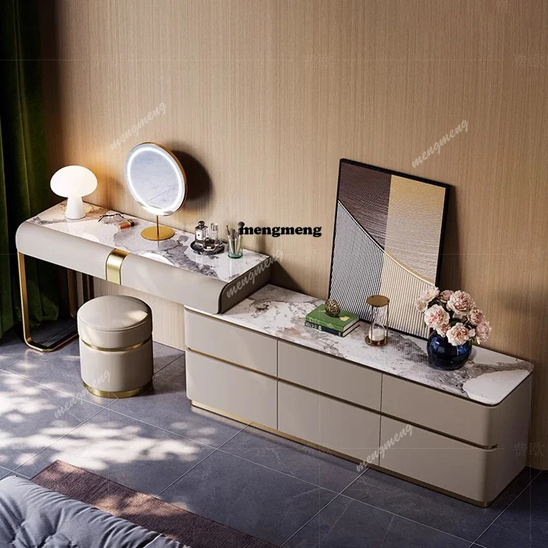 N178 Living Room Bedroom Vanity Table Bedroom Makeup Chair Luxury Dressing Table Cosmetics Girl Penteadeira Lounge Suite Furnitu