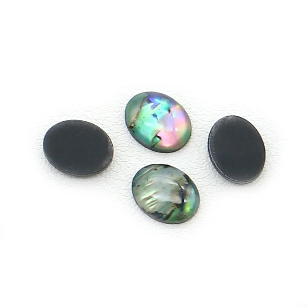 10pcs Resin-Dipped Abalone Shell Oval Bead 8x10mm Hole-Free Convex Surface Women's Ring Setting Jewelry Making Handmade Material