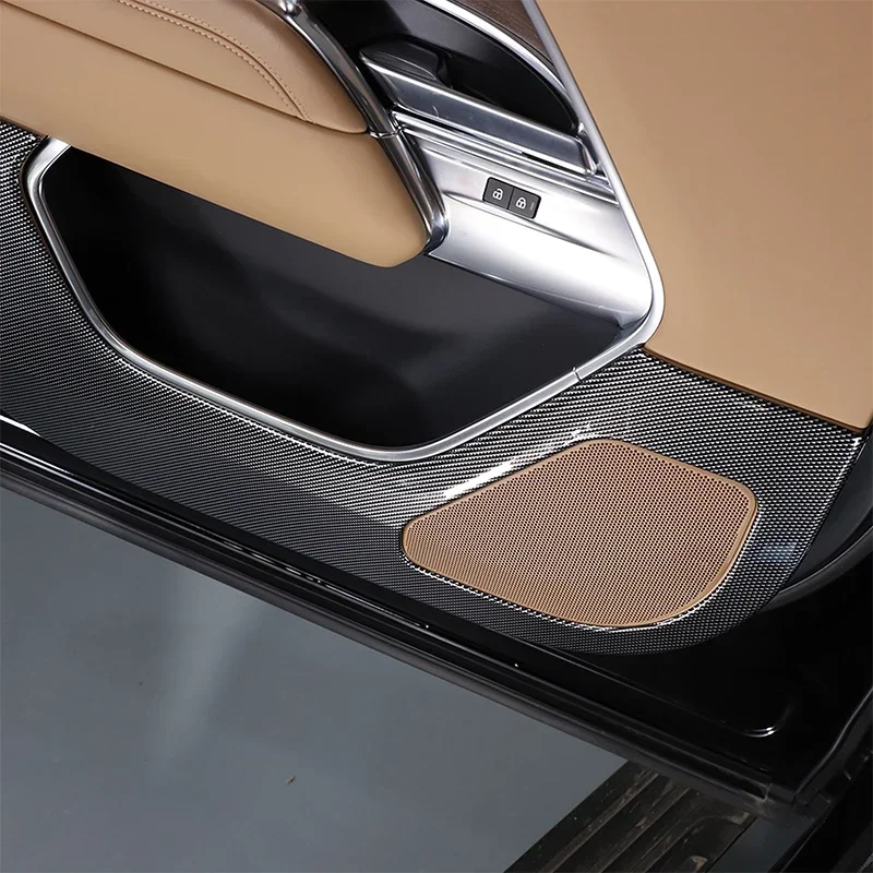For 2023-2024 Range Rover Vogue ABS Carbon Fiber Car Door Anti-kick Panel Sticker Car Interior Accessories (Extended Version)